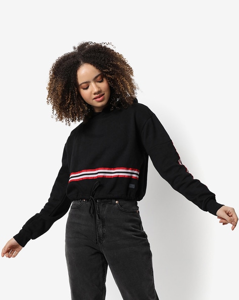 Graphic raw clearance cut hem sweatshirt