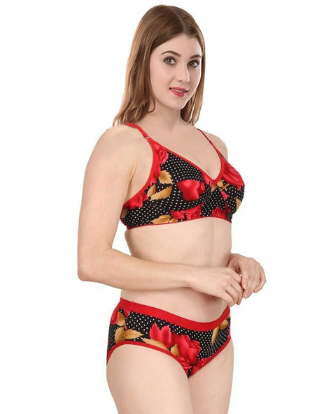 Leaf Print Bra & Panty Set