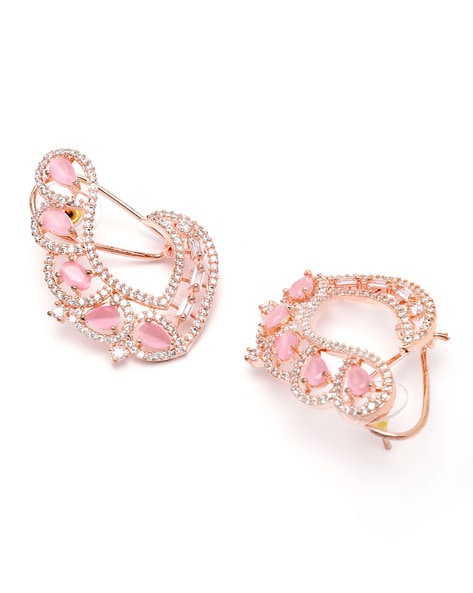 Buy Pink Kundan Sara Meenakari Earrings by Ekathva Jaipur Online at Aza  Fashions.