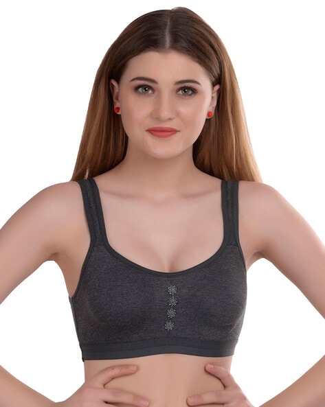 SAVE ₹927 on Arousy Non-Wired Sports Bra with Floral Applique