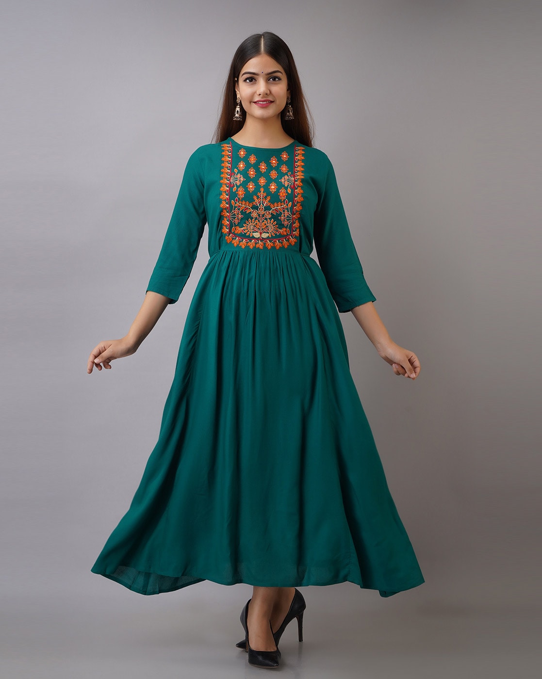 Buy Dark Green Dresses & Gowns for Women by WOMEN TOUCH Online ...