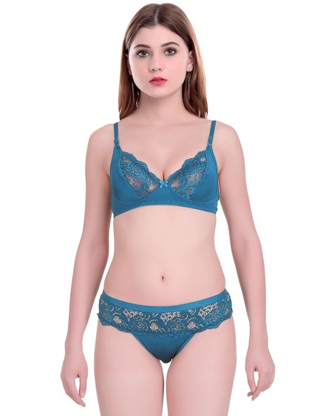 Buy online Green Cotton Regular Bra from lingerie for Women by