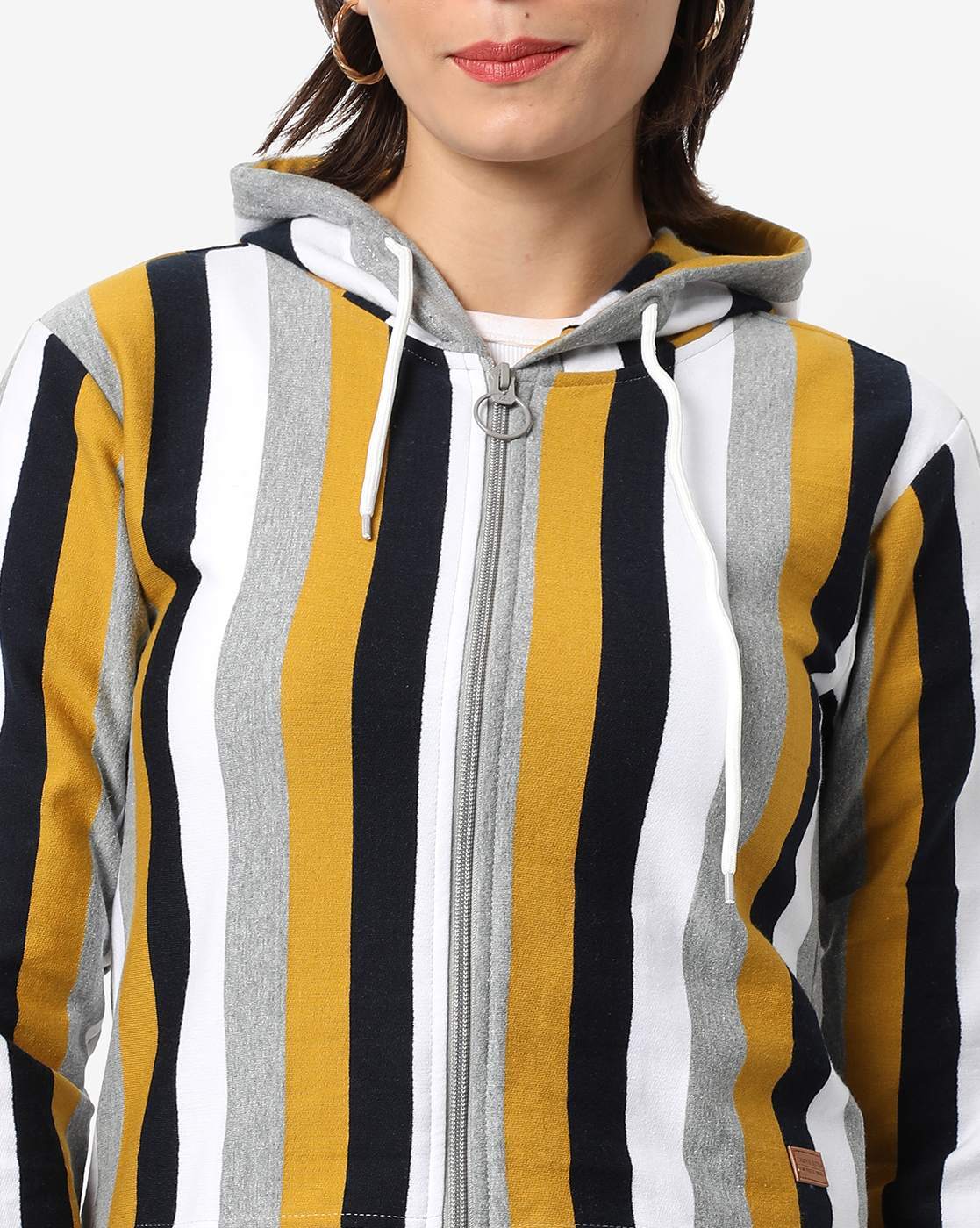 Black and hotsell yellow striped hoodie