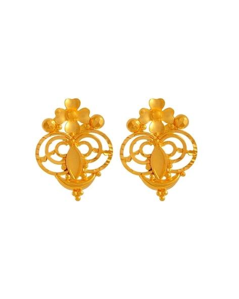 P. C. Chandra Jewellers 18k (750) Yellow Gold and Solitaire Clip-On Earrings  for Women : Amazon.in: Fashion