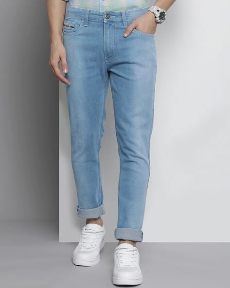 The Indian Garage Co Men Lightly Washed Slim Fit Jeans