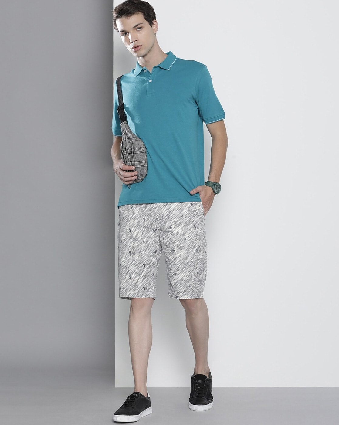 Men's Green Patchwork Print Shirt And Shorts Set at Rs 1699, Men Shorts