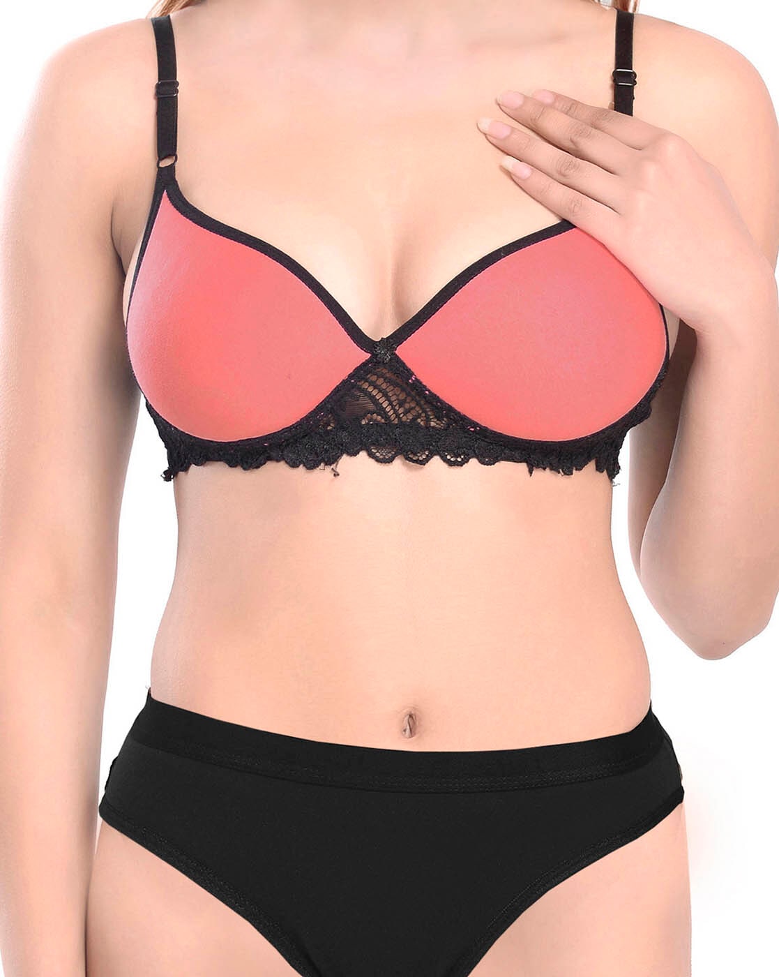 Buy Azeeva Hot Baby Pink Bra Panty Set at