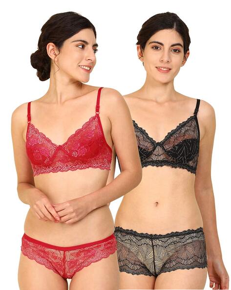 Women's Sexy Lace Gathered Adjustable Bra Set for Inner Wear at Rs  670/piece in Noida