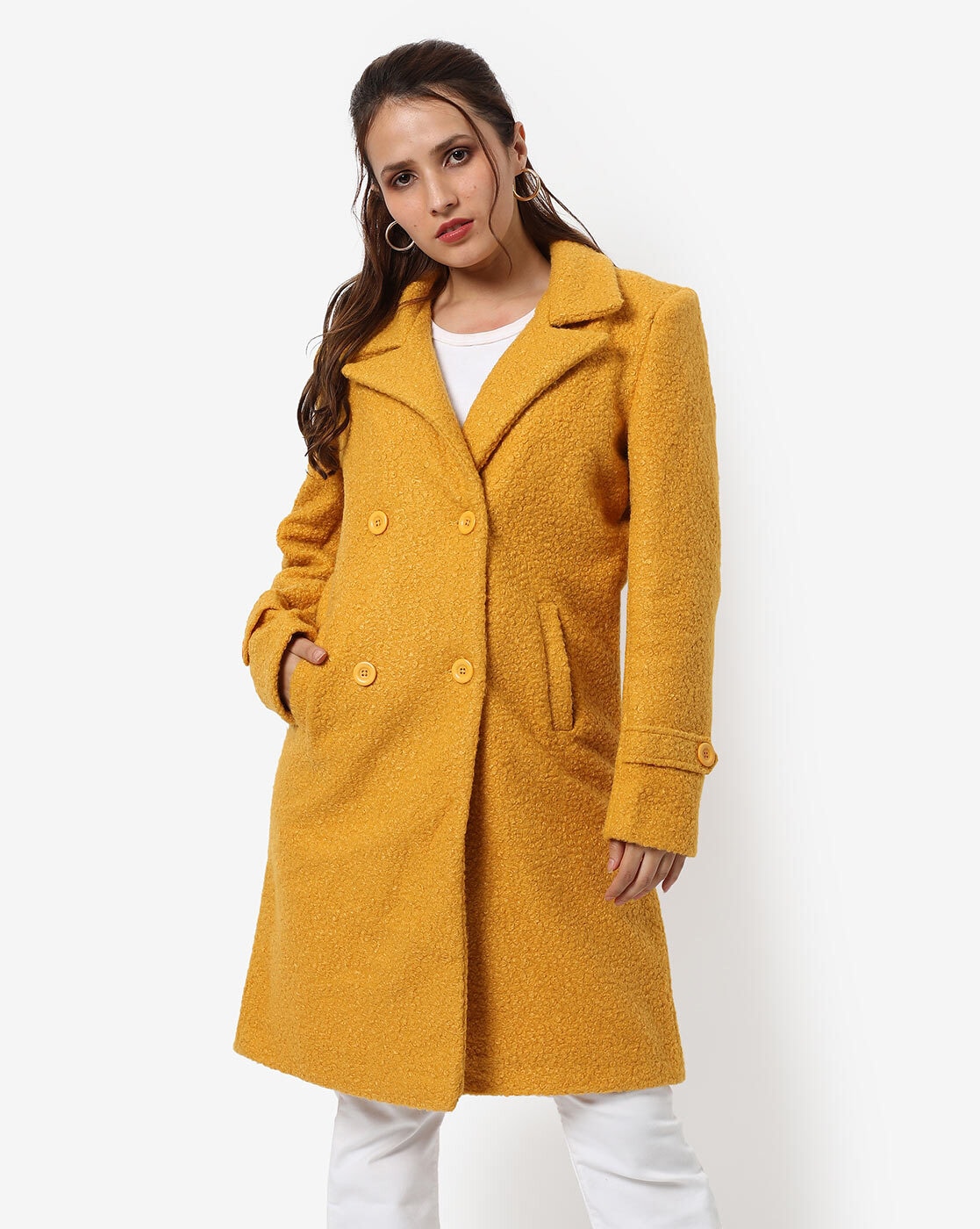 Mustard shop trench coat