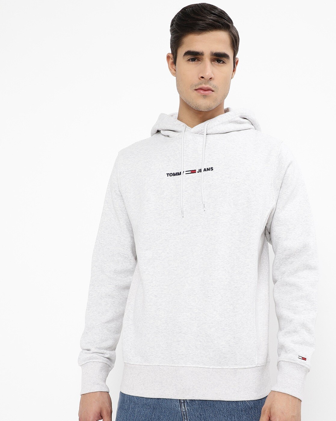 Grey tommy best sale hilfiger hoodie