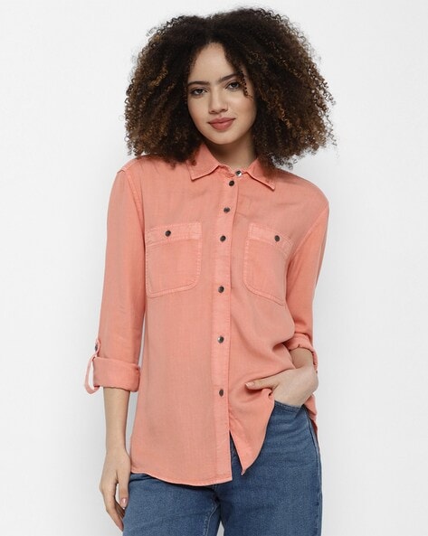 American Eagle Outfitters Women Washed Casual Blue Shirt  Buy American  Eagle Outfitters Women Washed Casual Blue Shirt Online at Best Prices in  India  Flipkartcom
