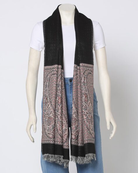 Woven Shawl with Raw Edges Price in India