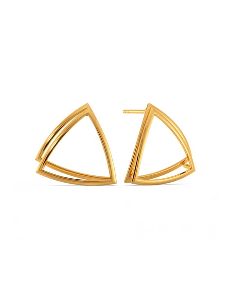 Triangle shaped clearance gold earrings