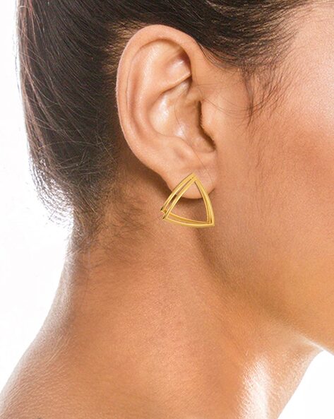 Gold hot sale triangle earrings