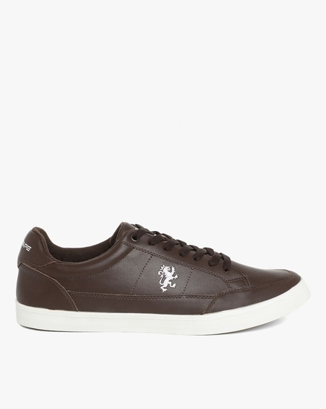 Logo Embroidered Low-Top Lace-Up Sneakers