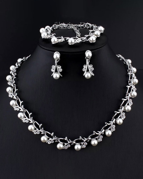 Buy Silver-Toned FashionJewellerySets for Women by Shining Diva Online | Ajio.com