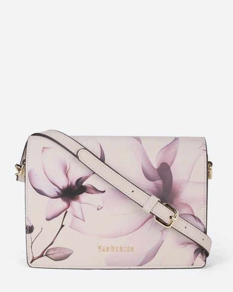 Floral Print Sling Bag with Detachable Strap