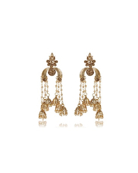 Hanging Chain Jhumkas Earrings – Namaslay Collective