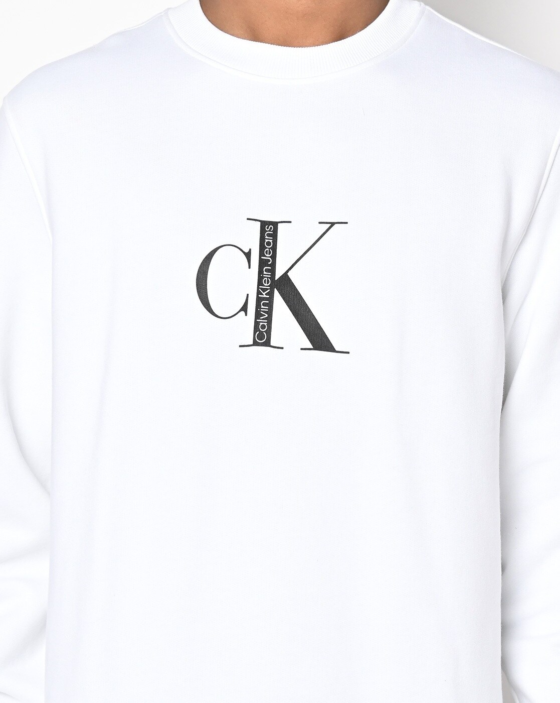 Calvin klein white clearance sweatshirt