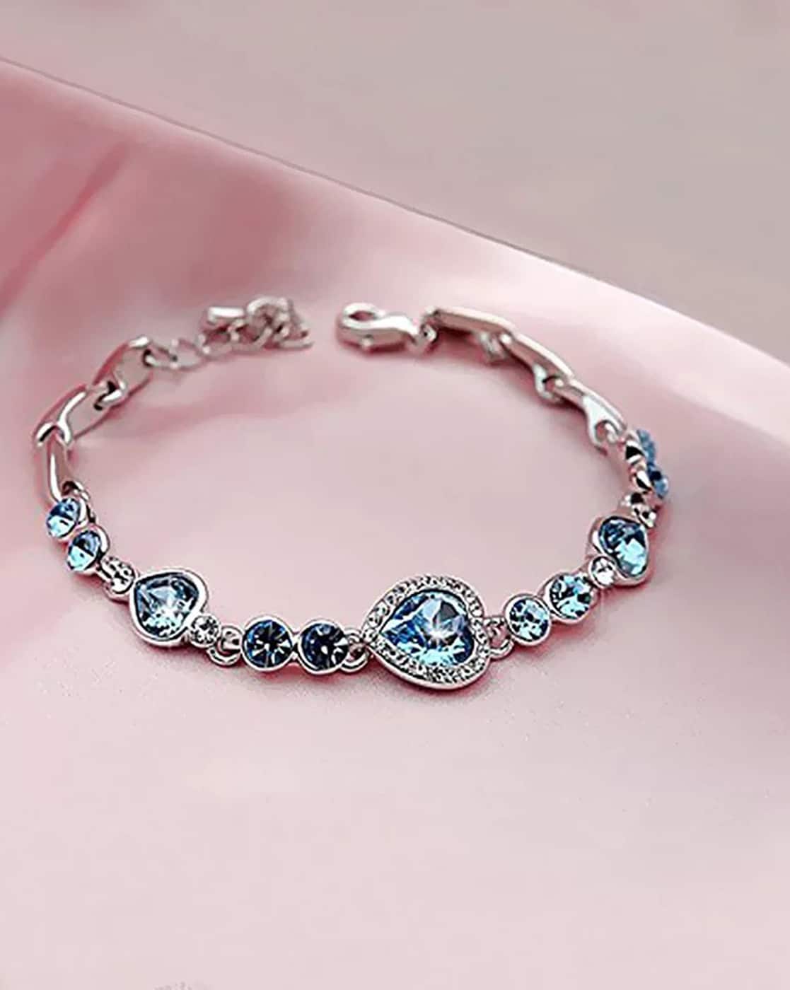 AkoaDa Crystal Blue Sapphire Bracelet Plated 925 India  Ubuy