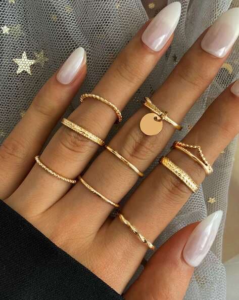 Buy/Send Set of 6 Silver Boho Midi Rings Online- FNP