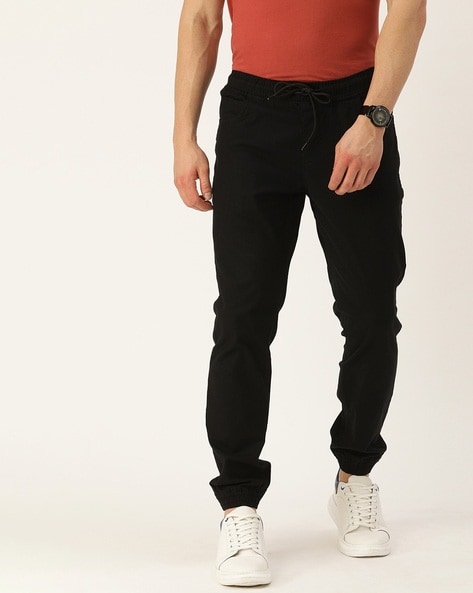 drop skinny black jogger pants