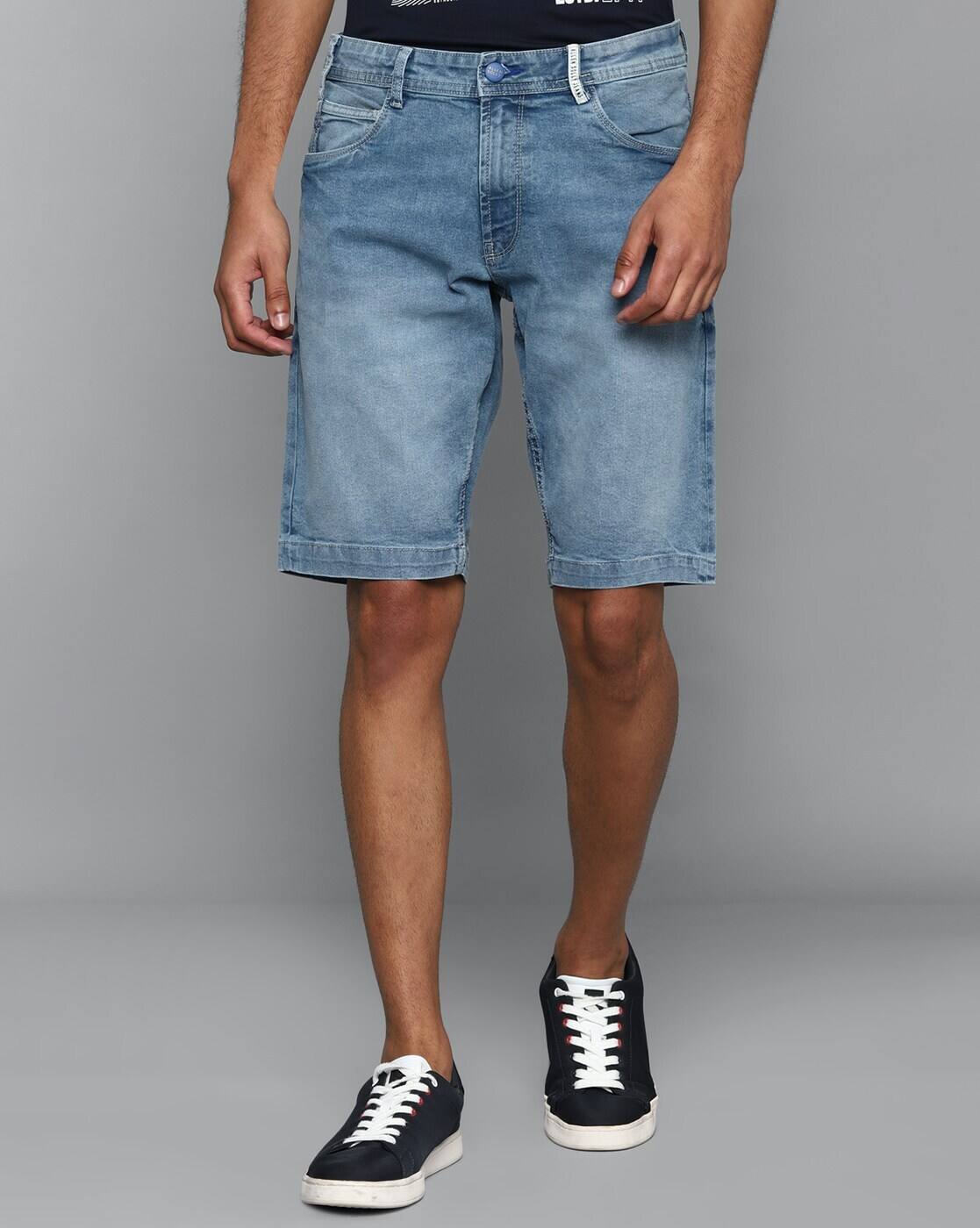 Buy Blue Shorts 3/4ths for Men by ALLEN SOLLY Online