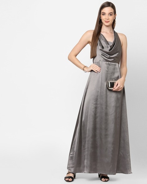 A Line V Neck Open Back Appliques Gray Long Prom Dresses, V Neck Grey – Eip  Collection