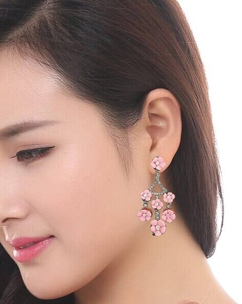 Jewellery Earings Gold Plated Floral Earrings for Girls and Women