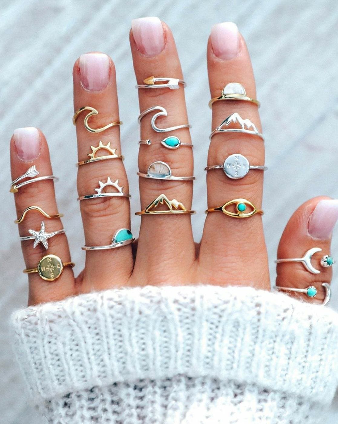 Gold on sale boho rings