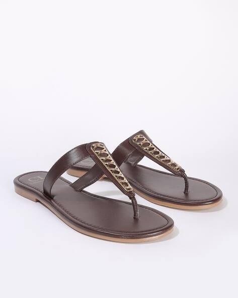 Buy Brown Flat Sandals for Women by Carlton London Online | Ajio.com