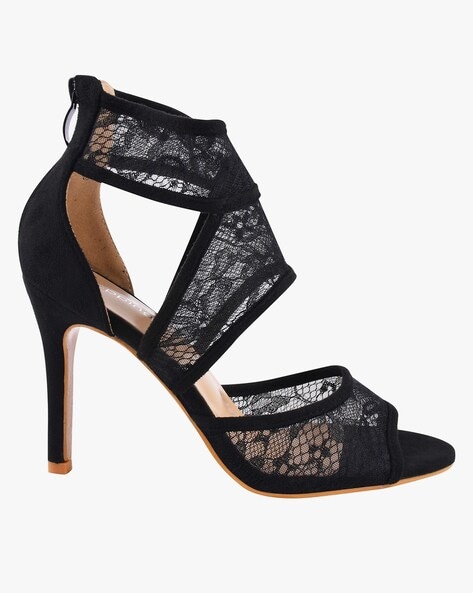 Black on sale lace stilettos