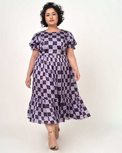 Stylish Satin Purple Printed Maxi Dress For Girls