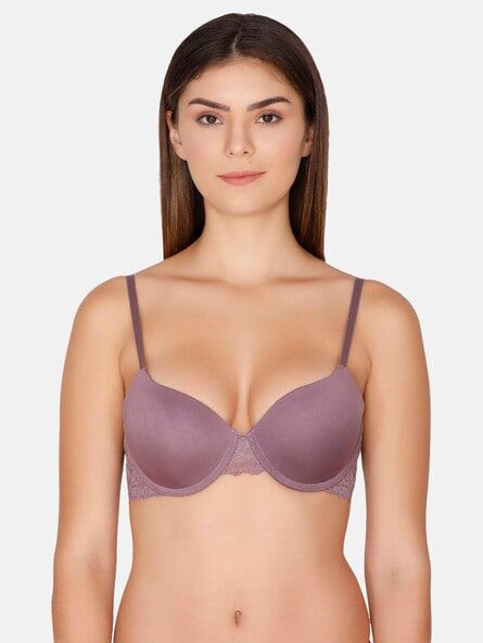 Purple Solid Push Up Bra - Buy Purple Solid Push Up Bra online in