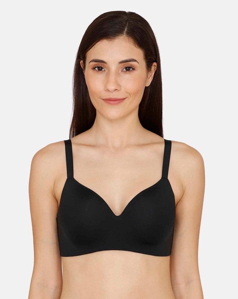 Buy Women's Wirefree Padded Super Combed Cotton Elastane Stretch Medium  Coverage Multiway Styling T-Shirt Bra with Detachable Straps - Black Online  at Best Prices in India - JioMart.