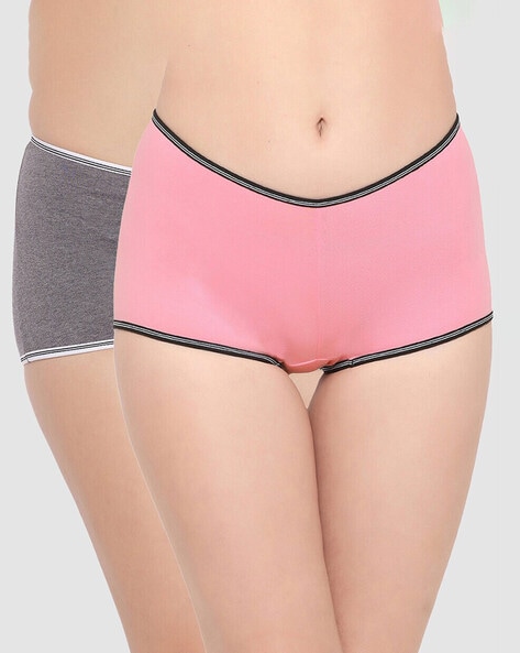 Buy Pink & Grey Panties for Women by Clovia Online