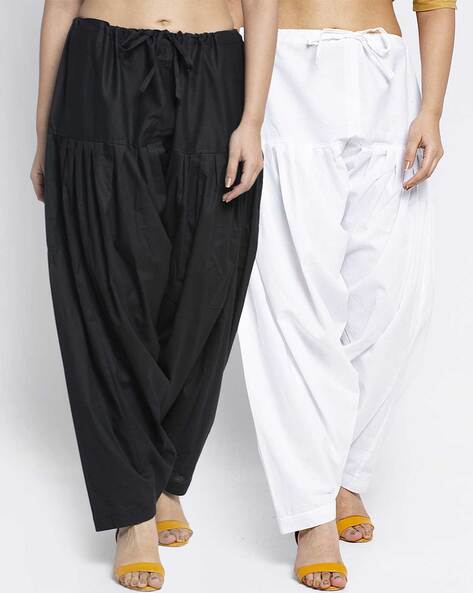 Pack of 2 Patiala Pants with Drawstring Waist Price in India