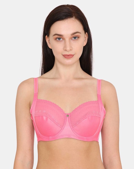 Buy online Pink Lace Tshirt Bra from lingerie for Women by Zivame