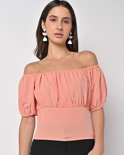 Peach off shoulder discount top