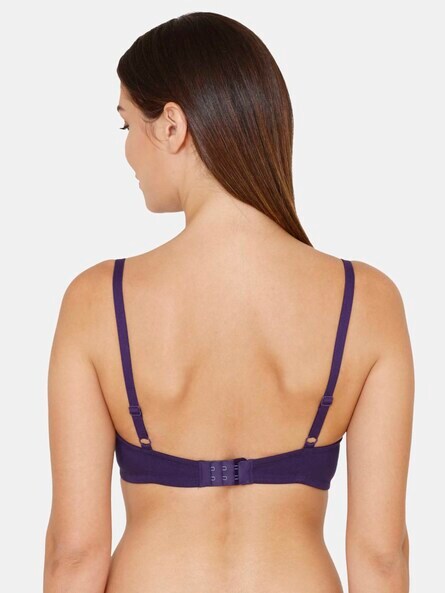 Buy online Purple Solid Push Up Bra from lingerie for Women by