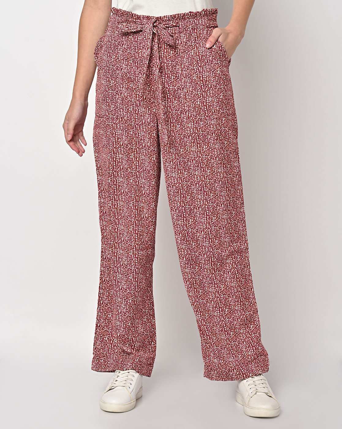 Brown Check Paperbag Waist Crop Trousers | New Look
