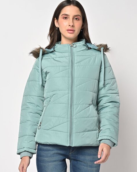 Buy Turquoise Green Jackets & Coats for Women by Defacto Online | Ajio.com