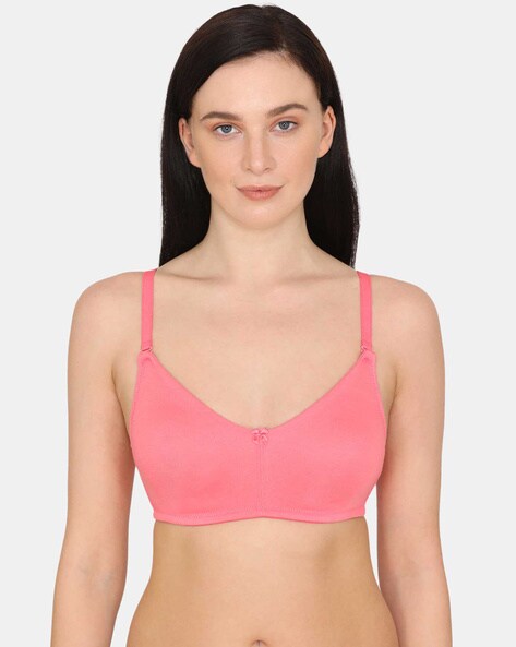 Buy Lady Lyka Pink Solid Non Wired Lightly Padded Sports Bra