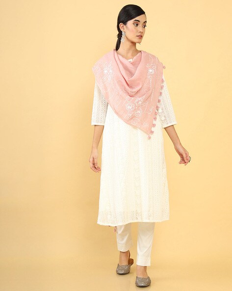 Embellished Dupatta with Tassels Price in India