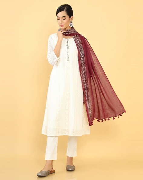 Embellished Dupatta with Tassels Price in India