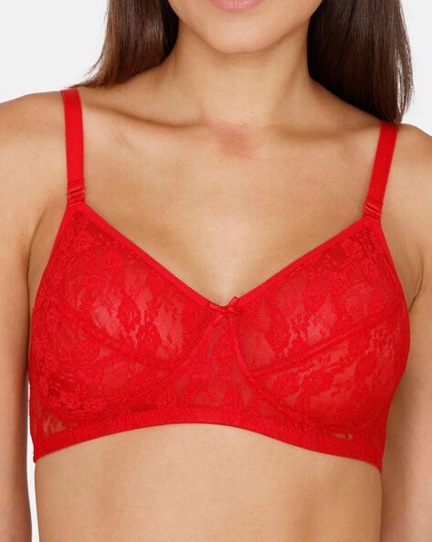 Non-Padded Bra with Lace Detail