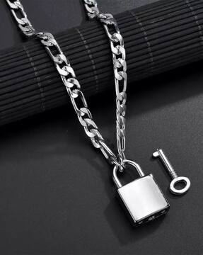 Buy Shining Diva 12796NP Lock & Key Pendant Necklace Online | Ajio.com