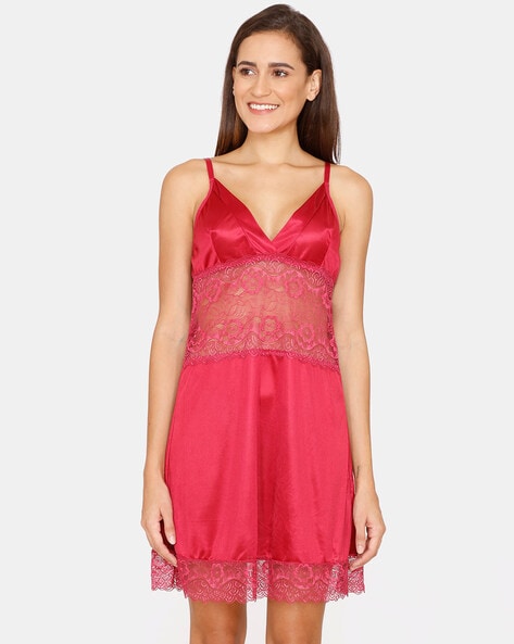 Zivame Lace V-neck Babydoll