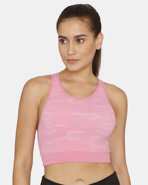 Buy Zelocity by Zivame Black & Blue Printed Sports Bra for Women's