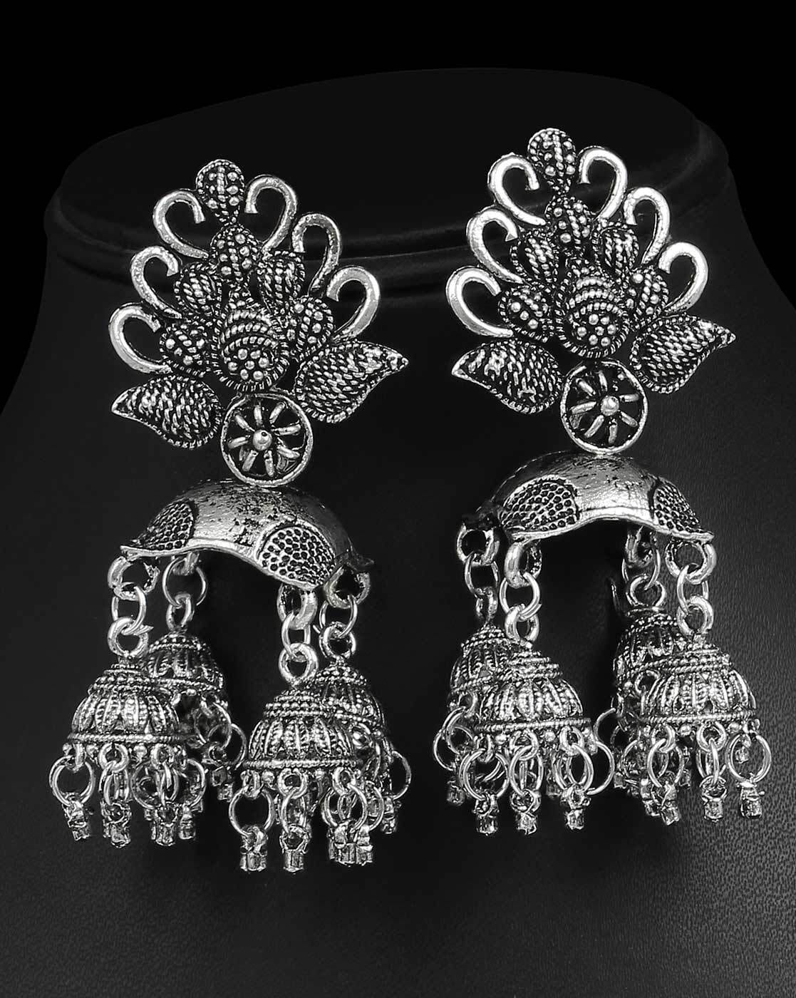 Ij Jewellery Oxidised Silver Ganesh Choker Set
